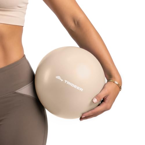Trideer 9 Inch Pilates Ball with Inflation Straw, Small Exercise Yoga Ball - color: Oat Beige