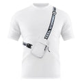 Peicees Mini Crossbody Sling Bag Chest Bag Dual Pocket Water Resistant Fanny Pack Running Phone Holder for Men Women Workout Travel, White - color: White
