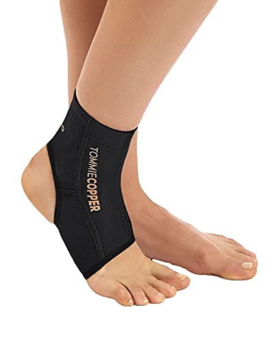 Tommie Copper Compression Ankle Sleeve, Black, Small, Unisex, Breathable - size: Small