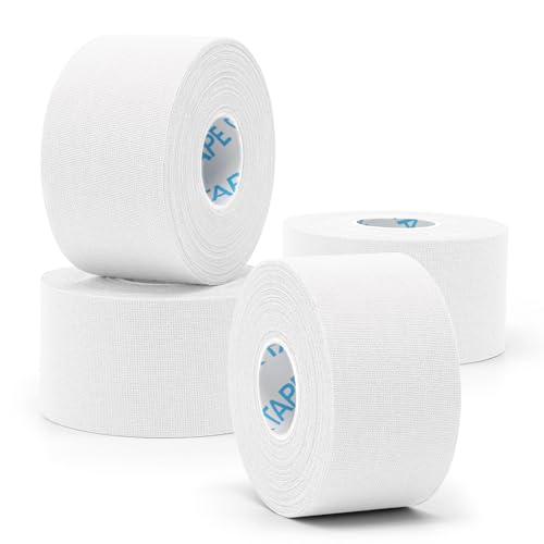 OK TAPE 4 Rolls White Athletic Tape, Sports Tape, Very Strong, Easy Tear - color: White-4 Rolls, size: 15 yards