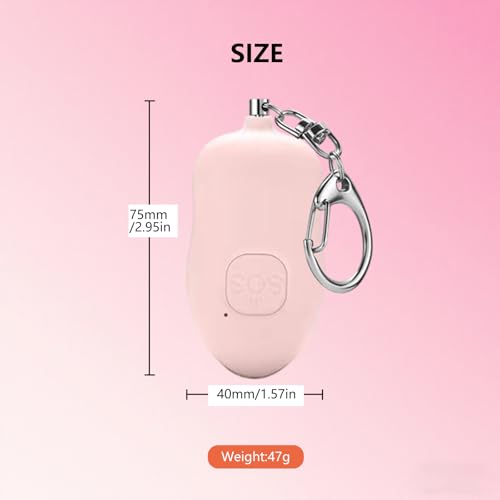 Personal Safety Alarm for Women,2Pack 130dB Self Defense Keychain - color: Black+Pink
