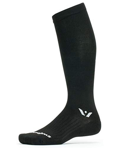 Swiftwick ASPIRE TWELVE Running Socks, Knee High Compression Fit - color: Black, size: Medium