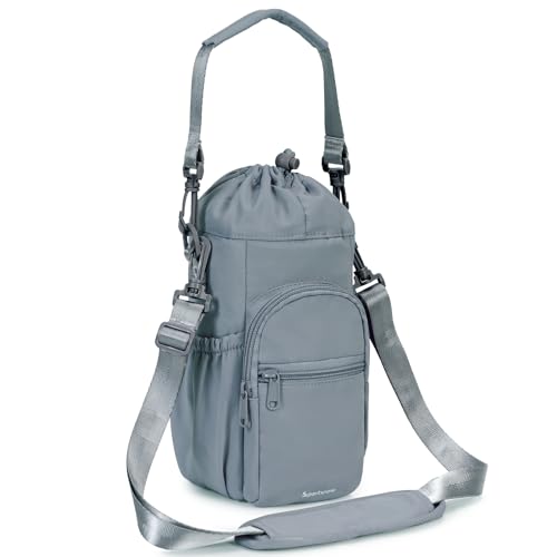 sportsnew 40oz Insulated Crossbody Water Bottle Sling Bag w/Phone Pocket - color: Blue