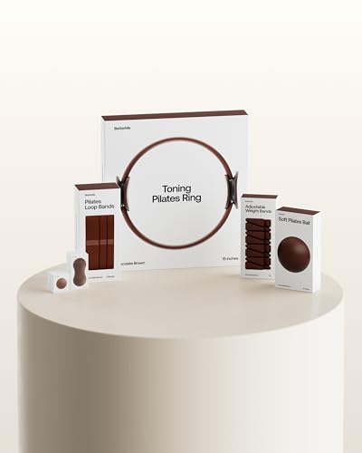 BetterMe Sculpt Body Kit - Pilates Equipment Set for Home Workouts - Home Pilates Kit with Pilates Ring Pilates Ball Resistance Bands, and Recovery Massage Tools - color: Chocolate Brown