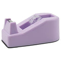 Desktop Tape Dispenser Heavy Duty Desk Accessories Floral Office Tape Dispensers, Weighted Non-Skid Base, Macaron Purple - color: Purple