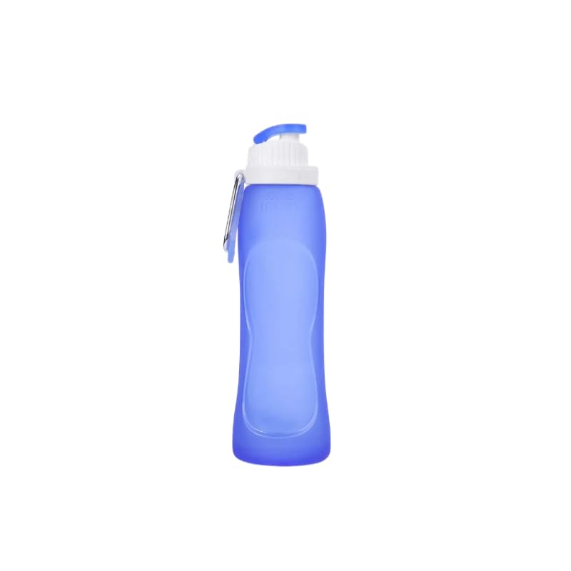 500ml TPU Collapsible Soft Flask, Folding Water Bottle for Hydration Pack Running Vest (Blue) - color: Blue
