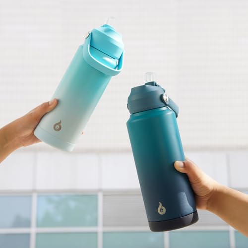 BJPKPK 24oz Insulated Water Bottle, Stainless Steel Bottle with Straw Lid - color: Sea Salt, size: 24 Ounces