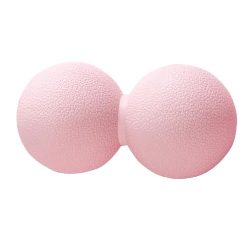 Double Lacrosse Peanut Massage Ball for Deep Tissue Pain Relief - Micro-Elastic Myofascial Roller Ball for Back and Neck, Foot and Physical Therapy (Pink) - color: Pink