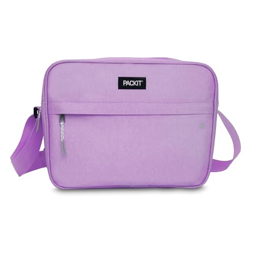 PackIt Freezable Zuma Can Cooler, Built with EcoFreeze Technology, Collapsible, Reusable, Zip Closure with Adjustable Shoulder Strap, Fits 15, 12 Oz Cans - color: Lavender