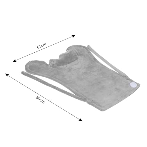 26" x 35" Flannel Neck&Shoulder&Back Heating Pad with 12 Temperature Settings&Countdown Timer, Pain Relief for Back/Neck/Shoulders/Menstrual Pain(Light Grey) - color: 03-light Grey