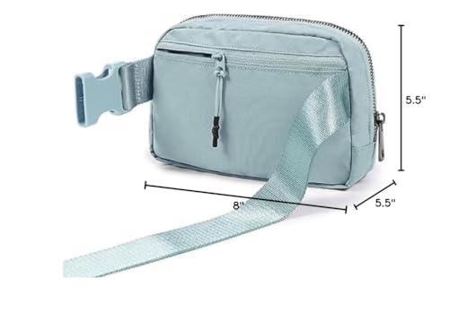 ODODOS Unisex Mini Belt Bag with Adjustable Strap Small Fanny Pack for Workout Running Traveling Hiking, Stone Blue - color: Stone Blue