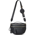 Makes Checkered Crossbody Bag Bum Bag for Women with Pouch - color: Pure Black