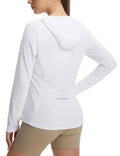 baleaf Women's Sun Shirts Mesh Back Long Sleeve Tops - color: White, size: Large