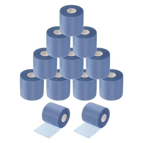 MECCANIXITY 12 Rolls Pre Wrap Athletic Tape 30 Yard x 2.8" Foam Under Wrap Tape Sports Prewrap Headband for Ankles Wrists Hands Knees - color: Blue