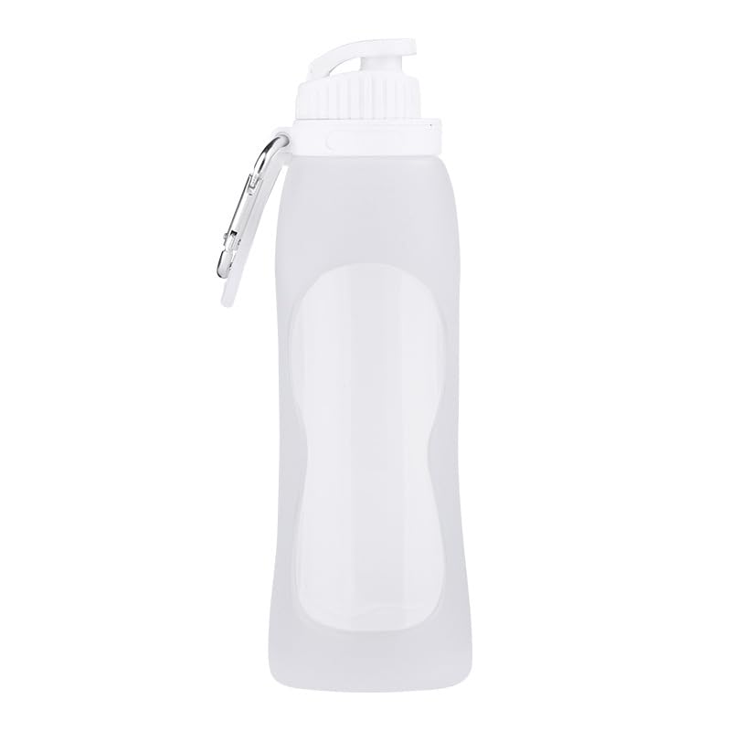 500ml TPU Collapsible Soft Flask, Folding Water Bottle for Hydration Pack Running Vest (White) - color: White