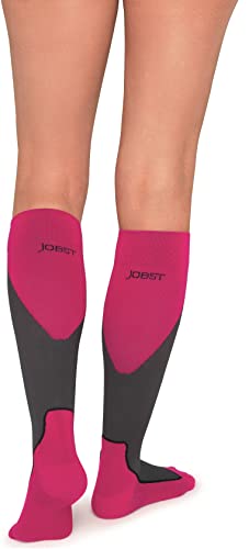 JOBST Sport Knee High 15-20 mmHg Compression Socks, Pink/Grey, Large - color: Pink/Grey, size: Large (1 Pair)