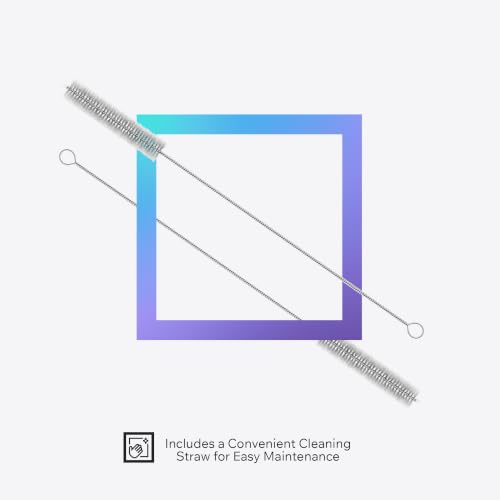 IRON °FLASK Carabiner Straw Lid for Wide Mouth Insulated Sports Water Bottles, Simple BPA Free, 2 Lids, 4 Straws, 2 Cleaning Brushes