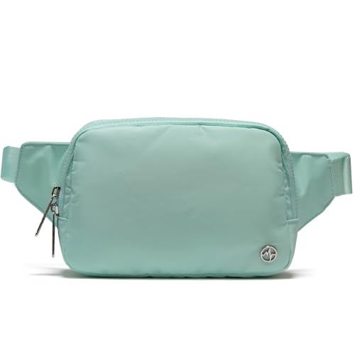 Pander Belt Bag Large 2L, Nylon Fanny Pack Purse for Women and Men with Adjustable Strap - color: Pale Turquoise