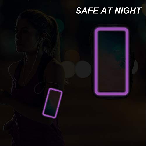 Armband for Samsung Galaxy S26/S25/S24/S23/S22/S21/S20/S10/S9/S8 up to 6.2",Water Resistant Running Exercise Gym Bag with Card Slot and Key Holder (Purple) - color: Purple