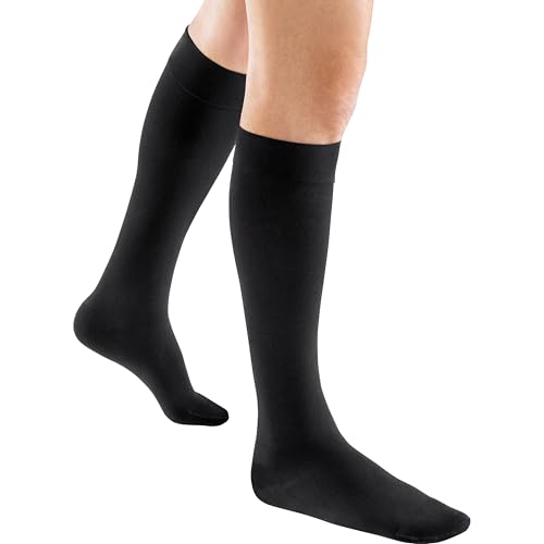JOBST ACTIVA Opaque Compression Socks, 15-20 mmHg, Knee High - color: Black, size: Large