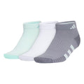 adidas Women's Cushioned Socks 3 Pairs - color: Halo Mint Green/White/Grey/3.0/Low Cut, size: Medium, style: Low Cut