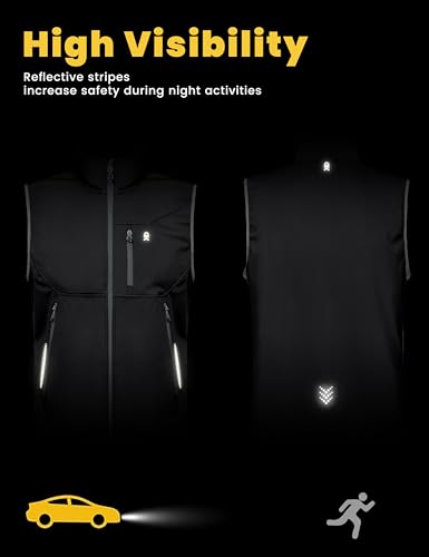 Little Donkey Andy Men's Lightweight Golf Vest Outerwear - color: Reflective Black, size: Large