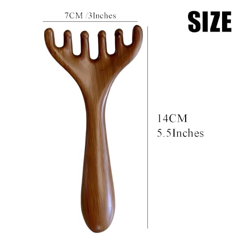OULIGET Natural Wooden Gua Sha Tool,Wooden Gua Sha Scraping Massage Tool,Long Handle Sandalwood Six Claw Antler Massager,1 Pieces - style: Gua Sha Comb