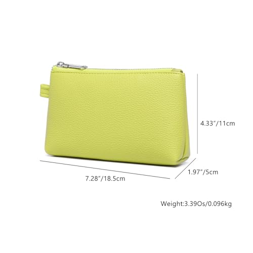 Small Makeup Bag for Purse, Leather Cosmetic (Grass) - color: PU/Grass