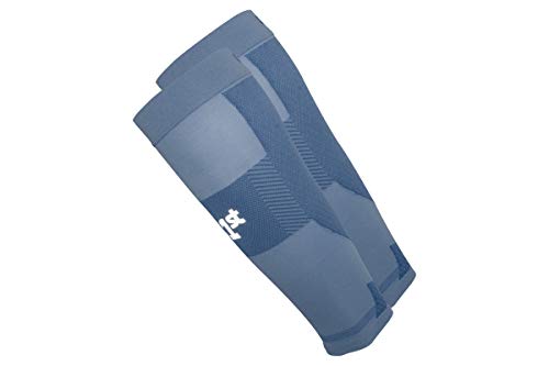 OS1st Thin Air Compression Calf Sleeves TA6 for running, maximizing airflow and relieving shin splints - color: Steel Blue, size: Large