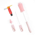 Silicone Bottle Cleaner Brush,13.4in Long Handle Water Cup Bottles Cleaner - style: Straight, Pink