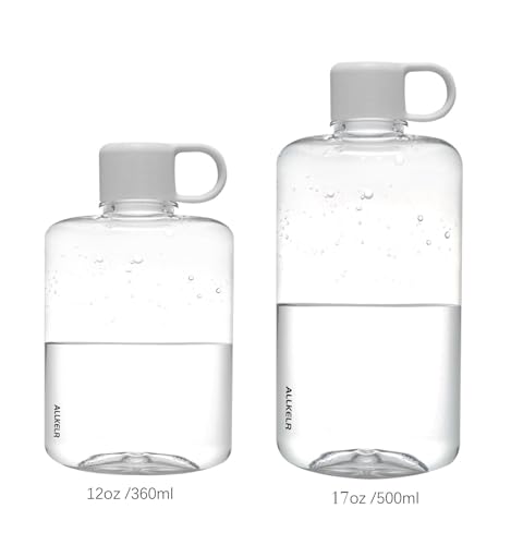 Portable Flat Water Bottle, 16.9 oz, White - color: White, size: 16.9 Ounces