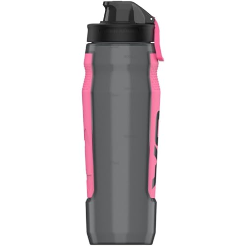 Under Armour 32oz Playmaker Squeeze Water Bottle - color: Pitch Grey/Cerise