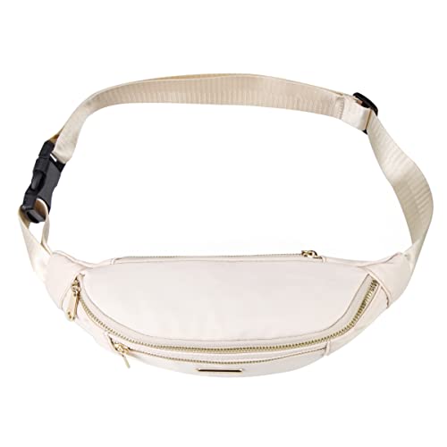Fanny Packs Waist Pack for Women, Fashion Waist Bag with Adjustable Strap for Travel Sports Running - color: beige