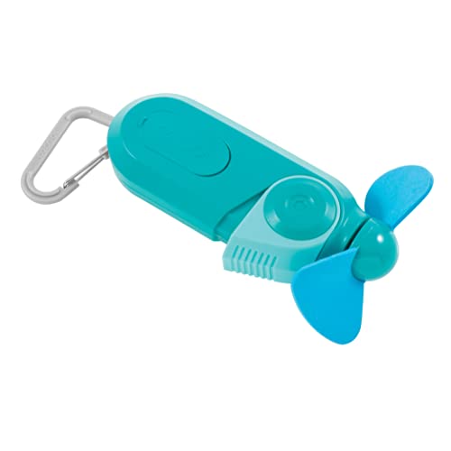 O2COOL Small Sport Misting Fan with Carabiner Clip 2-Pack Teal - color: Teal, size: 2 Packs