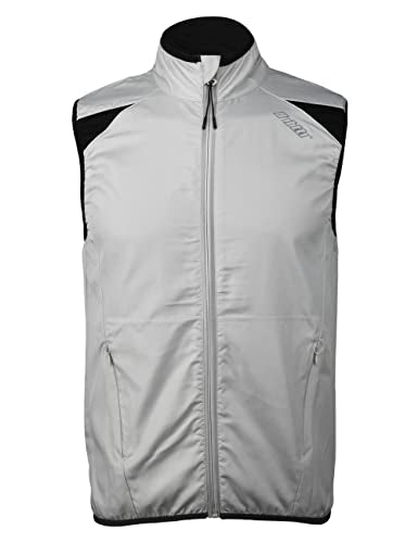 bpbtti Men's Cycling Running Vest Sleeveless Windbreakers With Two side Pockets(2.0) - Windproof, Breathable and Reflective - color: Grey, size: Large