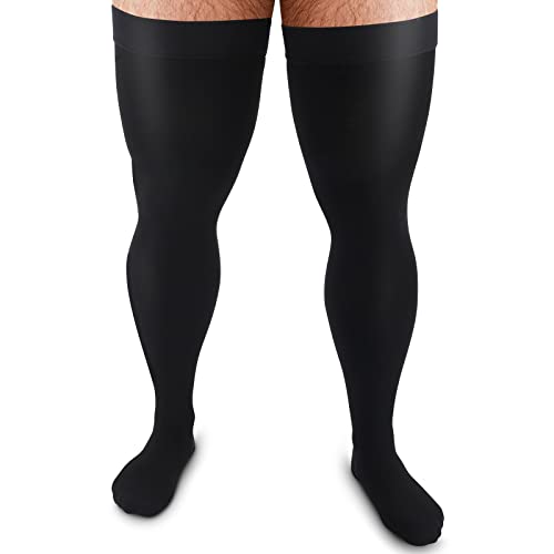 Zhanmai Thigh High Compression Socks for Men 20-30 Mmhg Compression Stockings Thigh High Socks Swelling - size: Medium