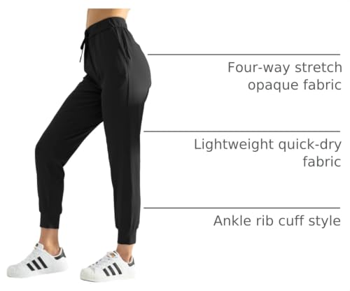 AJISAI Women's Joggers Pants Drawstring Running Sweatpants with Pockets Lounge Wear - color: Black, size: XX-Large