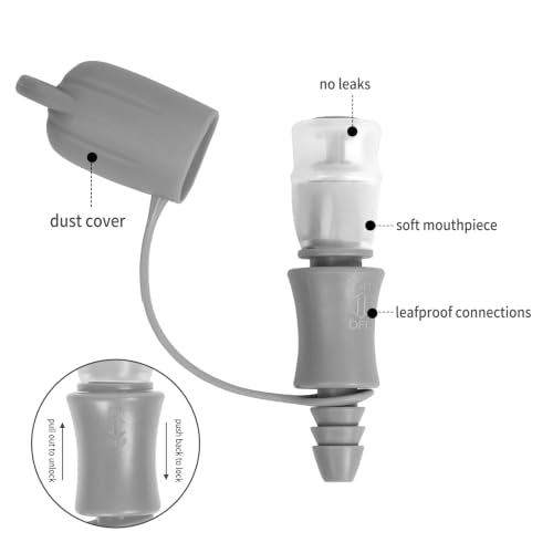 Hydration Bladder Bite Valve Replacement Mouthpiece Fit for Any Water Backpack and Most Brands, with Manual Switch Valve - color: 2 Pack on-off grey