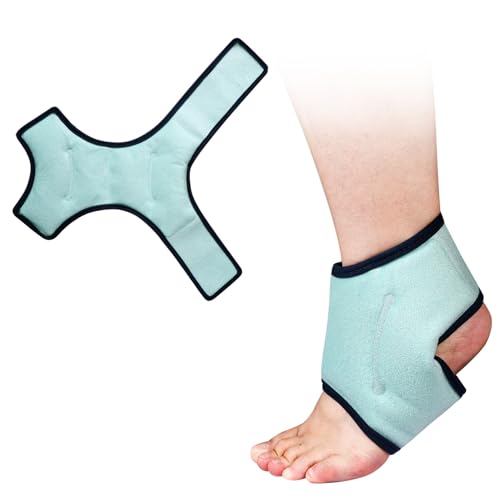 Ankle Ice Pack Wrap Reusable Gel Packs Ankle Brace Ice Pack Hot Cold Therapy Compression for Sprain Swelling Ankles Achilles Tendonitis Plantar Fasciitis Pain Relief