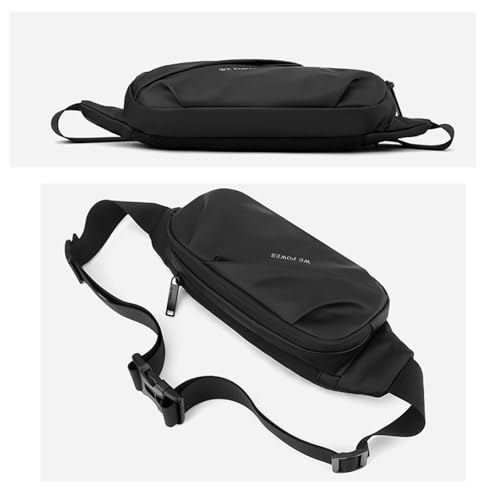Waterproof Fanny Pack Cross Body Bag for Men & Women, Travel Sling Bag Crossbody Waist Bag Belt Bag Chest Anti Theft Small Purse for Outdoor, Cycling, Hiking, Running, Phone Holder-Black