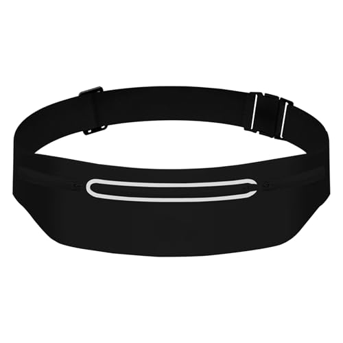 Fanny Packs for Women,Waterproof Fanny Pack for Men,Adjustable Running Belt Waist Pack Slim Expandable Pocket Belt Bag,iPhone Running Holder Cell Phone Elastic Waist Pouch Bag 3 Pockets Black - color: 01-Black with 3 Pockets