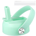 KMN Wide Mouth Straw Lid with Flip Top, Replacement Cap with Straw for Hydro Flask 18 32 40 oz Wide Mouth Water Bottle & 12 16 20 oz Coffee Flask, BPA-Free Leakproof Sports Lid (Light Mint) - color: Light Mint
