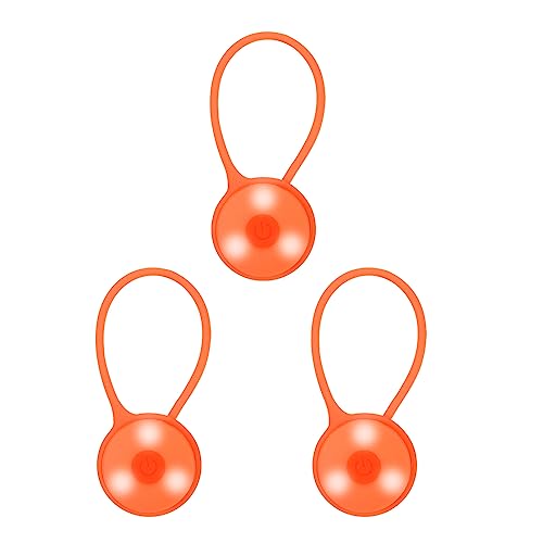 PATIKIL LED Running Light, Silicone Rope Bike Safety Light Running Lights for Runners, Cycling - color: Orange