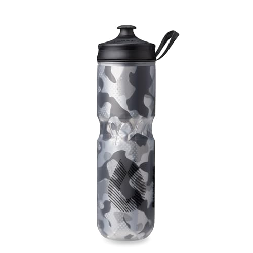 HydraPak Polar Sport Insulated Water Bottle (24oz, Contender Black) - color: Contender Black, style: 24oz/700ml