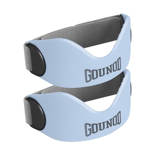 GOUNOD Silicone Patellar Tendon Support Strap 2 Pack,Knee Strap for Knee Pain Relief,Patella Band for Basketball, Jumpers Knee, Tendonitis, Running, Hiking, Soccer, Osgood Schlatter (Blue) - color: Blue