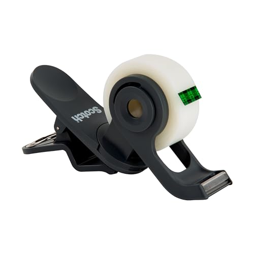 Scotch Brand Clip & Twist Tape Dispenser, Great for Gift Wrapping, Clips to Desks, Tables, Easy Charcoal Gray, 3-Pack (C19-3PK-SIOC) - size: 3-Pack