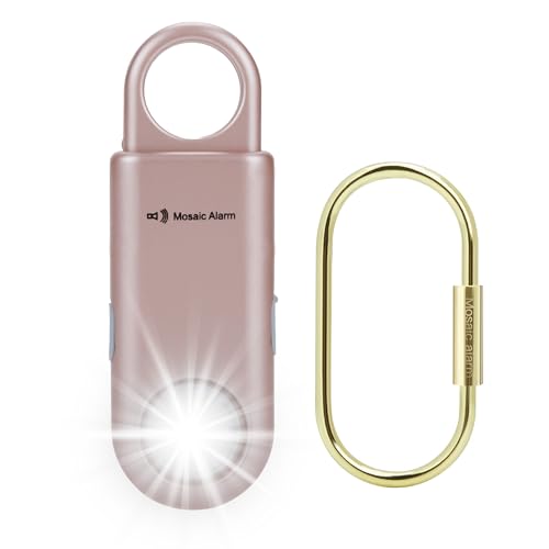 135dB Rechargeable Personal Alarm with Ultra Bright Flashlight - color: RoseGold, style: Rechargeable & Built-in Flashlight