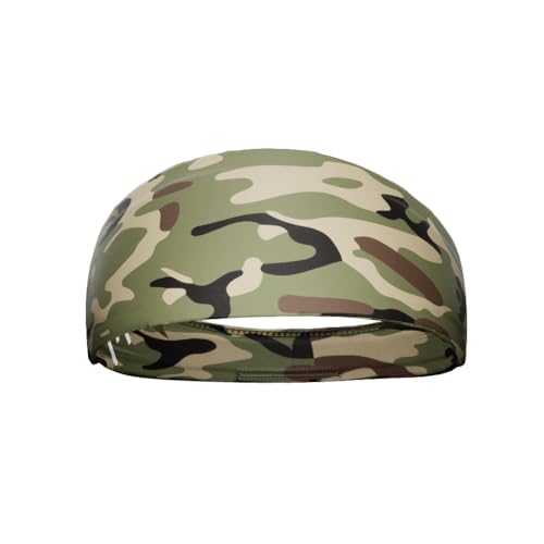 40+ Designs! Unisex Headband/Sweatband. Best for Sports, Fitness, Working Out, Yoga. Tapered Design - color: Army Camo