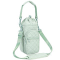 sportsnew 40oz Insulated Crossbody Water Bottle Sling Bag w/Phone Pocket - color: Quilt Green