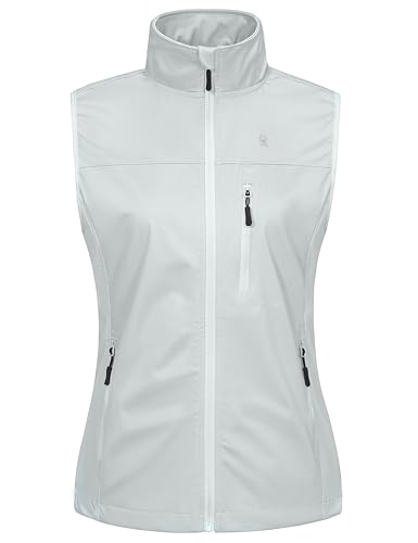 Little Donkey Andy Women's Lightweight Vest Windproof Sleeveless Jacket - color: White, size: X-Small